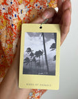 Trovata 100% Cotton Short Sleeve Orange Retro Floral Blouse Top