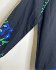 Roller Rabbit Cotton Linen Black Floral Embroidered Dress