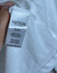 Nation LA 100% Cotton White Collared Polo Long Sleeve Blouse Top