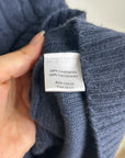 Pheobe & Lola 100% Cashmere Blue Cable Knit Short Sleeve Turtleneck Mini Dress
