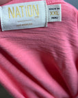 Nation LA 100% Cotton Coral Henley Wide Sleeve Long Sleeve Top