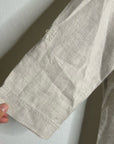 PURE 100% Linen Natural Tan Button Down 3/4 Sleeve Tunic Top