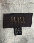 PURE 100% Linen Natural Tan Button Down 3/4 Sleeve Tunic Top