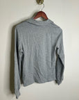 Nation LA 100% Cotton Kimberly Polo Long Sleeve Tee in Gray
