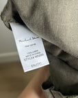 Michael Stars 100% Linen Army Green Cargo Style Straight Leg Trouser Pant