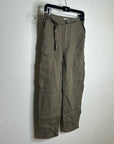 Michael Stars 100% Linen Army Green Cargo Style Straight Leg Trouser Pant