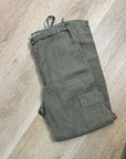 Michael Stars 100% Linen Army Green Cargo Style Straight Leg Trouser Pant