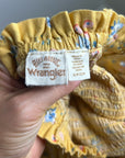 Billabong x Wrangler Cotton Linen Yellow Floral Smocked Puff Sleeve Mini Dress