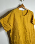 Eileen Fisher 100% Organic Linen Yellow Tunic Oversized Lagenlook Dress