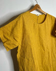 Eileen Fisher 100% Organic Linen Yellow Tunic Oversized Lagenlook Dress