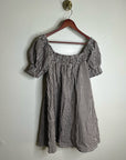 Petal & Pup 100% Cotton Brown Gingham Puff Sleeve Short Sleeve Kennedy Dress
