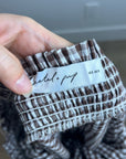 Petal & Pup 100% Cotton Brown Gingham Puff Sleeve Short Sleeve Kennedy Dress