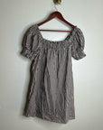 Petal & Pup 100% Cotton Brown Gingham Puff Sleeve Short Sleeve Kennedy Dress