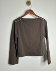 Nation LA 100% Cotton Rochelle Boat-Neck Sweater in Espresso Brown