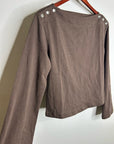 Nation LA 100% Cotton Rochelle Boat-Neck Sweater in Espresso Brown