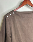 Nation LA 100% Cotton Rochelle Boat-Neck Sweater in Espresso Brown