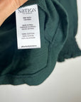 Nation LA 100% Cotton Forest Green Long Sleeve Ruched Shirred Blouse Top