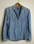 J. Crew Point Sur 100% Cotton Chambray Denim Button Down Long Sleeve Shirt