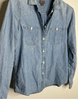 J. Crew Point Sur 100% Cotton Chambray Denim Button Down Long Sleeve Shirt