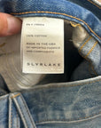 SLVRLAKE 100% Cotton Virginia Slim Straight Leg Distressed Jean Rolling Waters