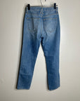 SLVRLAKE 100% Cotton Virginia Slim Straight Leg Distressed Jean Rolling Waters