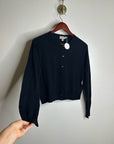 J. Crew 100% Cashmere Featherweight Button Down Cardigan Sweater Black