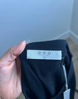 One Grey Day 100% Merino Wool Fine Knit Black Crew Neck Pullover Sweater