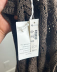 Madewell 100% Cotton Pointelle-Stitch Tie-Front Sweater Tank in Dark Brown