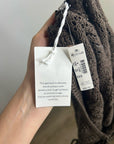 Madewell 100% Cotton Pointelle-Stitch Tie-Front Sweater Tank in Dark Brown