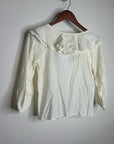 Nation LA 100% Cotton Sandra Ruffle Lightweight Peasant Blouse in Cream