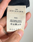 POETRY 100% Organic Cotton Charcoal Gray V - Neck Textured Knit Sweater