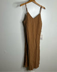 MATE The Label 100% Linen Midi Slip Dress in Sedona