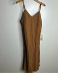 MATE The Label 100% Linen Midi Slip Dress in Sedona