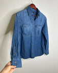 AG 100% Cotton Denim Long Sleeve Button Down Collared Ana Shirt