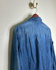 AG 100% Cotton Denim Long Sleeve Button Down Collared Ana Shirt
