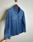 AG 100% Cotton Denim Long Sleeve Button Down Collared Ana Shirt