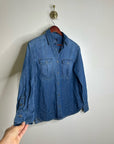 AG 100% Cotton Denim Long Sleeve Button Down Collared Ana Shirt