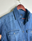 AG 100% Cotton Denim Long Sleeve Button Down Collared Ana Shirt