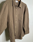 MATE The Label 100% Organic Cotton Gauze Button Down Shirt Brown Tan