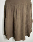 MATE The Label 100% Organic Cotton Gauze Button Down Shirt Brown Tan