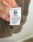 MATE The Label 100% Organic Cotton Gauze Button Down Shirt Brown Tan