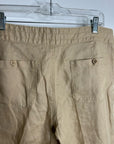 Ralph Lauren 100% Linen Wide Leg Drawstring Pull on Pant in Birch Tan