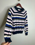 Nation LA Cotton Cashmere Yanni Knit Striped Sweater in Blush Vintage Stripe