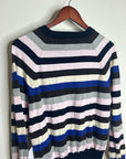 Nation LA Cotton Cashmere Yanni Knit Striped Sweater in Blush Vintage Stripe