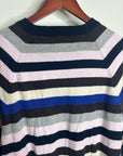 Nation LA Cotton Cashmere Yanni Knit Striped Sweater in Blush Vintage Stripe