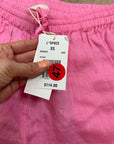 L*Space 100% Linen Pink Drawstring Pull on Bright Pink Shorts