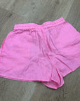 L*Space 100% Linen Pink Drawstring Pull on Bright Pink Shorts