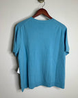Vintage Talbots 100% Cashmere Blue Short Sleeve Knit T- Shirt Top