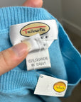 Vintage Talbots 100% Cashmere Blue Short Sleeve Knit T- Shirt Top