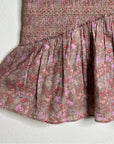 LoveShackFancy 100% Cotton Floral Anguilla Skirt in Warm Taupe
